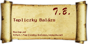 Tepliczky Balázs névjegykártya