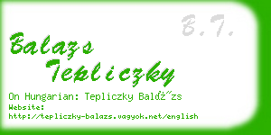 balazs tepliczky business card